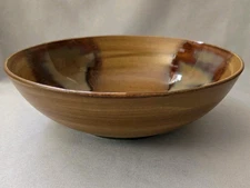 SET OF 2 SANGO SPLASH BROWN CEREAL SOUP BOWLS 7 3/4"