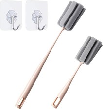 Sponge Bottle Brush 2PCS Long Handle Bottle Brush Cleaner