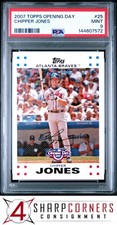 2007 TOPPS OPENING DAY #25 CHIPPER JONES BRAVES HOF POP 3 PSA 9