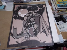 Comics Art sketch in ink by Ernest McClendon 11 "x 14" BATMAN  on YellowTone