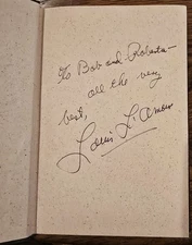 Vintage 1982 ~SIGNED~ Louis L'Amour To The Far Blue Mountains 1st Pr Leatherette