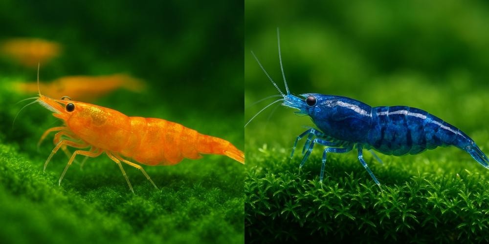 10+Orange Sunkist & 10+ Dream Blue Shrimp Freshwater Neocaridina