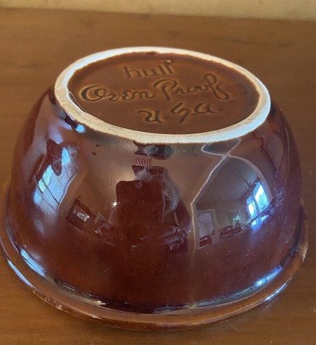 Hull Pottery Brown Drip Bowls Made in the USA Oven Proof Vintage - Picture 4 of 7