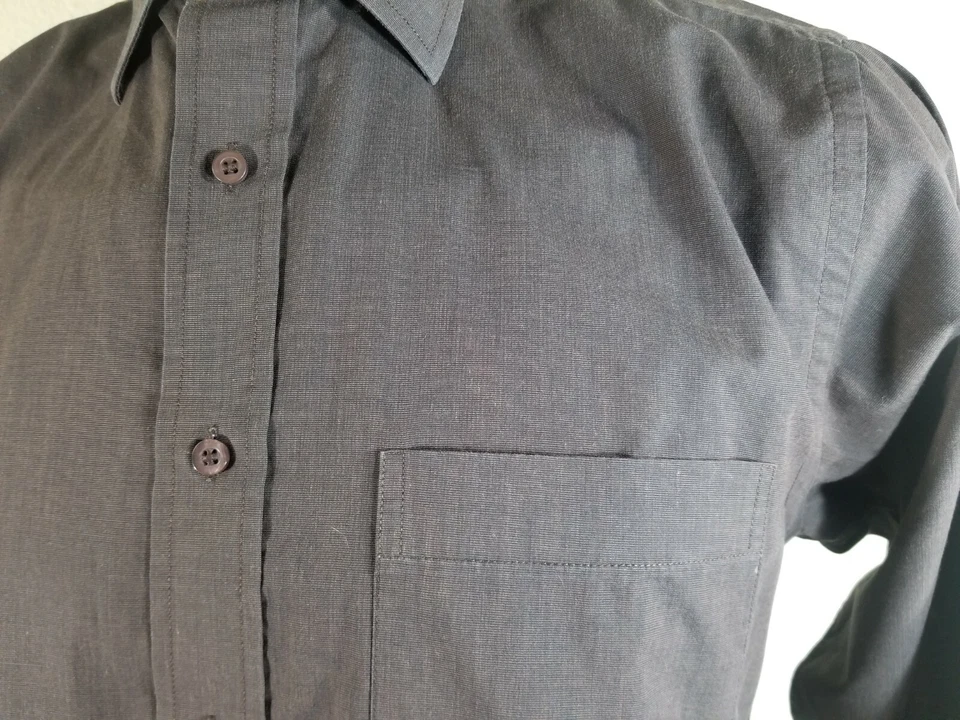 Givency коллекции мужчин длинным рукавом коричневое платье повседневная рубашка размер 15,5 - Изображение 4 из 4