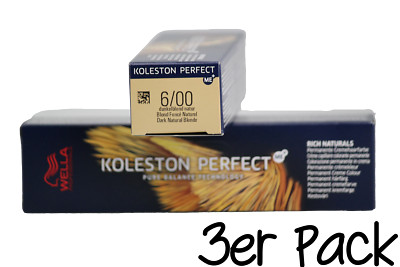 16,64 /100ml 3x Wella Koleston Perfect ME+ Pure Naturals 6/00 Haarfarbe 60 ml