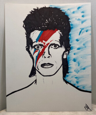 DAVID BOWIE Ziggy Stardust Illustration Art. Hand Colored Marker
