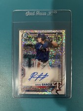 2021 1st Bowman Chrome Speckle Refractor David Garcia Auto /299 Prospect Tex