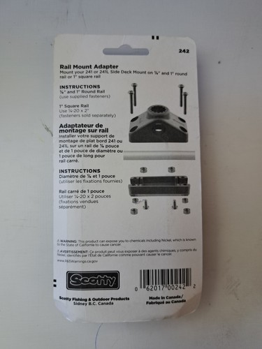 (2) Scotty 242 Rail Mount Adapter für Side Deck Mount - Schwarz - Bild 5 von 7