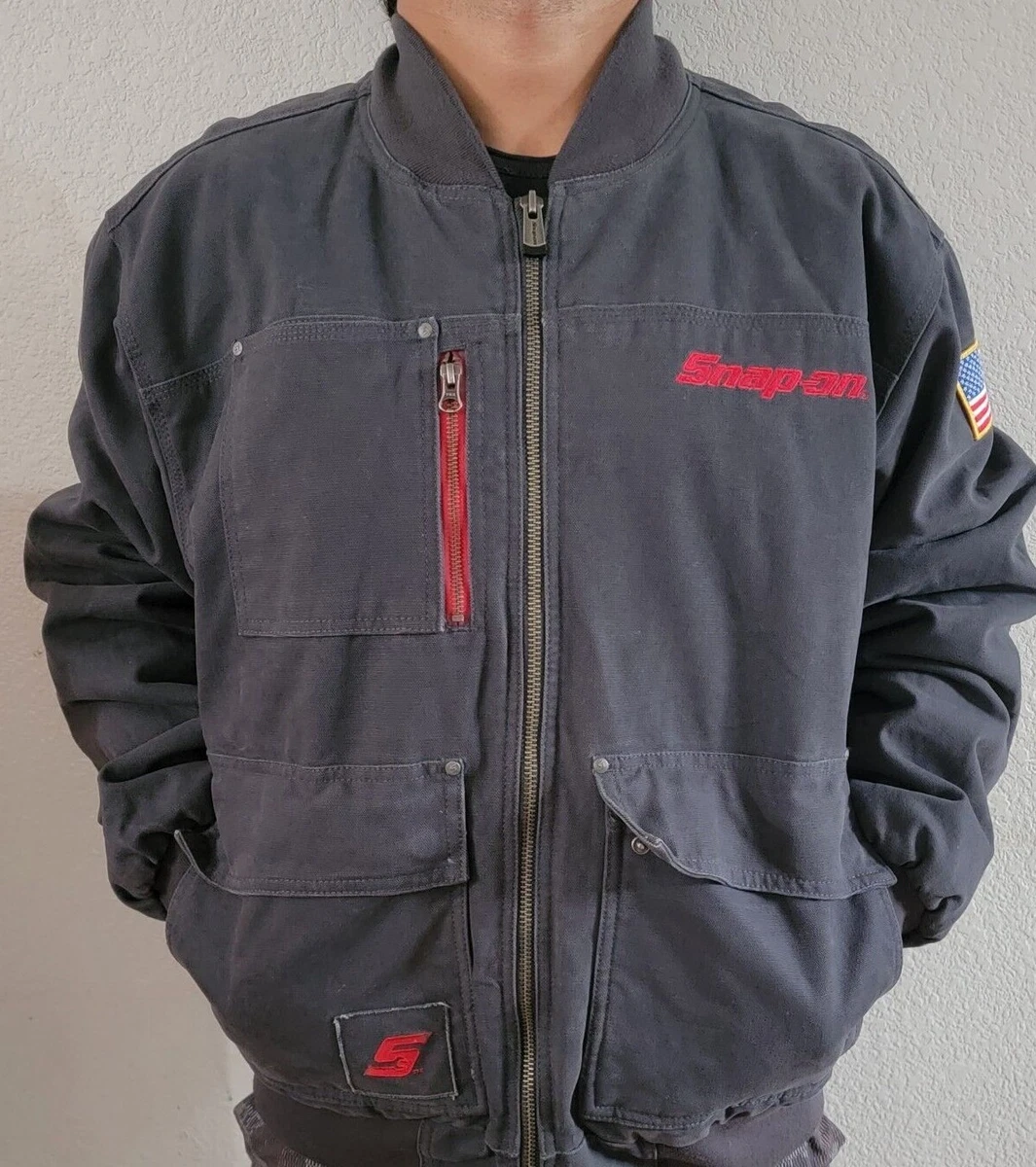 Snap On Men Size XL Tools Work Bomber Jacket Coat Quilt Lined | eBay