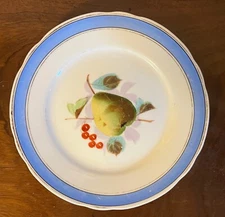 Antique French Old Paris Porcelain Fruit Plate Pear & Currants 19th century
