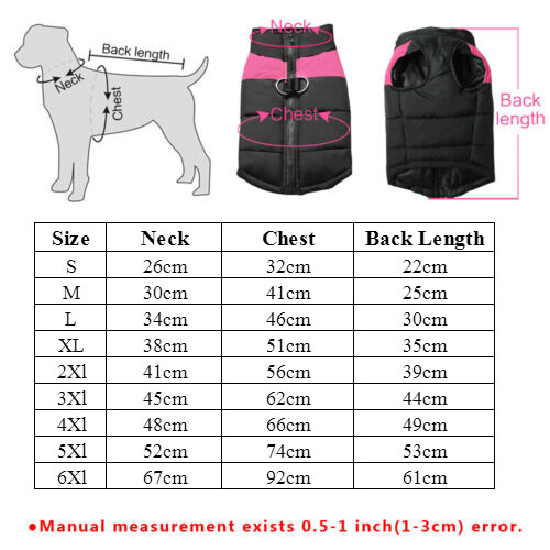 Dog Jacket Padded Waterproof Winter Coat Warm Pet Windbreaker Clothes Puppy Vest - Picture 12 of 12