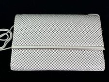 Vintage White Metal Mesh Purse or Clutch w/ Snake Chain