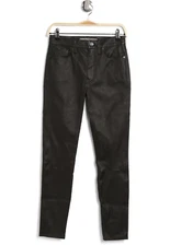 Hudson Jeans Barbara High Rise Stretch Lamb Leather Skinny Pants Black Size 27