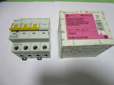 Moeller PLSM Leitungsschutzschalter PLSM-C25/3N-DW Neu 25A 3P+N 10kA (K4) 