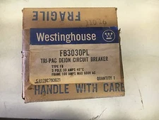 WESTINGHOUSE FB3030PL NEW IN BOX 3P 30A 600V TRI-PAC BREAKER SEE PICS SHELF C10