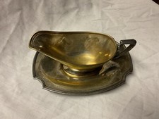 Bol et plateau à sauce vintage en plaqué argent B. M. Mounts motif #2187/8. terni