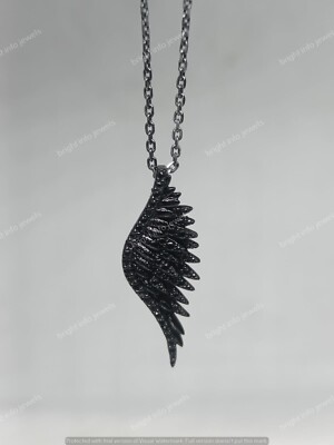 1Ct Round Black Simulated Diamond Women's Pendant Necklace 14k Black Gold Plated