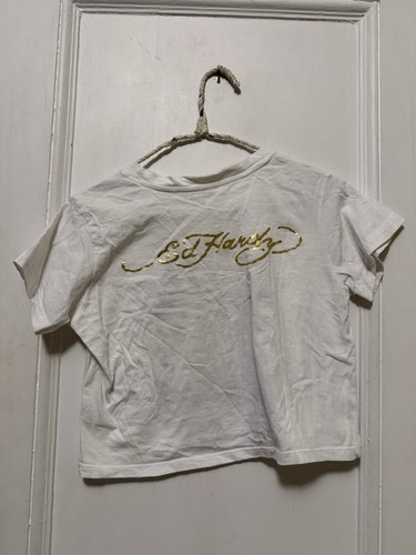 Vintage Ed Hardy Lady Of Guadalupe Womens Top Small Short Sleeve Crew Neck - Picture 6 of 6