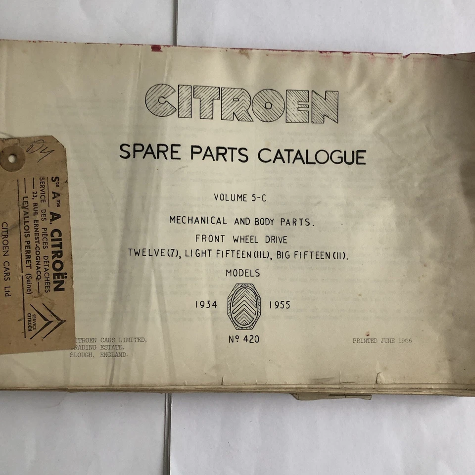 Catálogo Repuestos Citroen 7 11 1934 - 55 Doce Luces Quince Grandes Quince Foto 3 de 4
