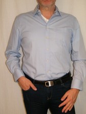 Magnum Men long sleeve shirt-light blue with pocket-size L 41/42