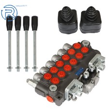 6 Spool 11 GPM Hydraulic Backhoe Directional Control Valve w/ 2 Joysticks NEW