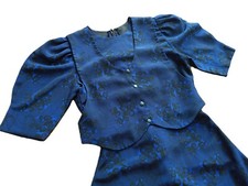 Vintage Amish Mennonite Girl's Dress 31" Bust Blue Vest Bodice