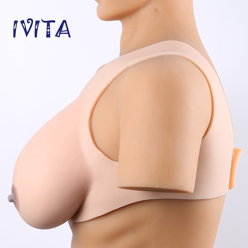 Full Silicone Filled Breastplates Underwear Drag-Queen Boobs Enhancer DD Cup CD