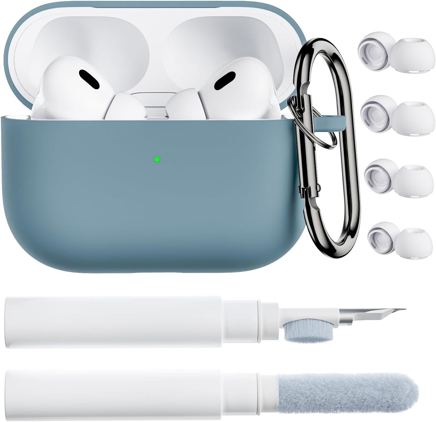 [4 in 1] for Airpods Pro 2nd/1st Generation Case with Keychain, Protective AirPo