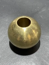 1  1/8” Diameter ~ SOLID BRASS BALL ~ 1/8 IPS Thru Hole ~ Unfinished Brass