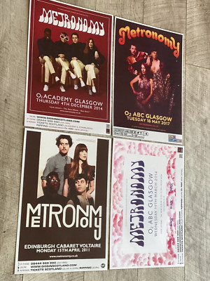 METRONOMY Concert posters - Collection of 4 Scottish tour show - Gig memorabilia