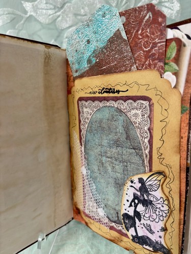 junk journal buch, Notizbuch, Unikat, Handarbeit, Ephemera, Vintage, Pin-up-Girl - Bild 7 von 12