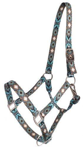 Showman Premium Nylon Horse Halter w/ Diamond & Cross Design