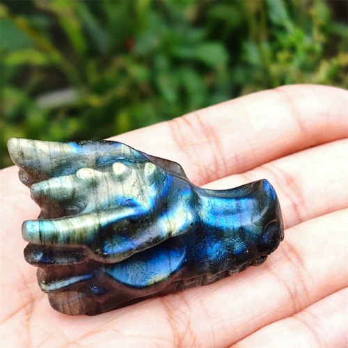 1PC 2" Natural Hand Carved Dragon Skull Quartz Crystal Skull Gem Reiki Healing - 第 7/28 張圖片