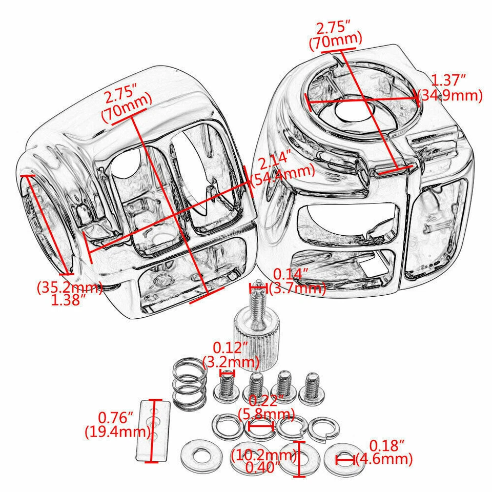 Cubierta de carcasa de interruptor 6 piezas tapas de botones para Harley Sportster V-Rod Softail Dyna Foto 3 de 4