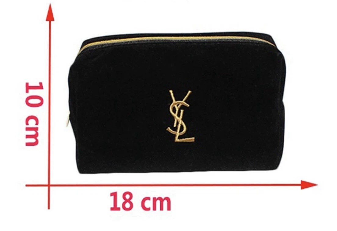 SAINT LAURENT Saint&Laurent SL Beaute borsa per trucco in velluto nero marsupio borsa per cosmetici