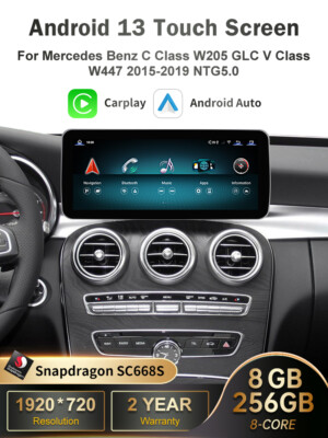W205 S205 アンドロイドオート　CarPlay ナビ 10.25