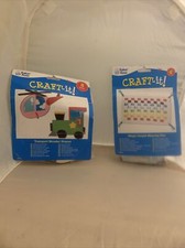 2 CT. Craft Kits; Transport Wooden Shapes  Magic Carpet Weaving Kits NEW 