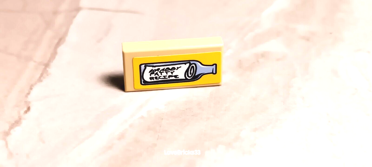 LEGO Sponge Bob KRABBY PATTY Recipe 1x2 Sticker Tile Mr Krabbs