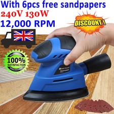 Electric Detials Sander Small Handheld Sanding Machine 6pc Sanding Sheets 130W