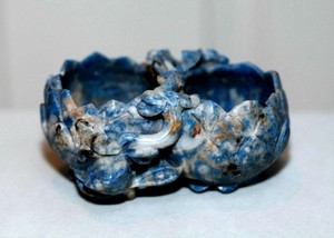 Antique Chinese Lapis Lazuli Brush Washer Chi Dragon Kangxi Qing 1700's Bonhams