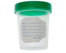 100 Urine Specimen Collection Cup 4 oz Sterile Sample Container Screw Cap AS341