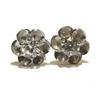 New GIA 14k white gold .73ct round diamond Flower stud earrings unique rare — photo 3