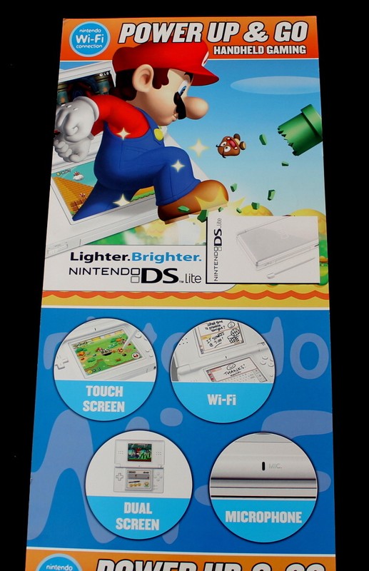 Vtg Super Mario Brothers Nintendo DS Hand Held Gaming Promo Poster Power Up & Go