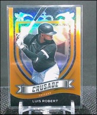 2021 Panini Chronicles Luis Robert Crusade Prizm FOTL Neon Orange /17 White Sox