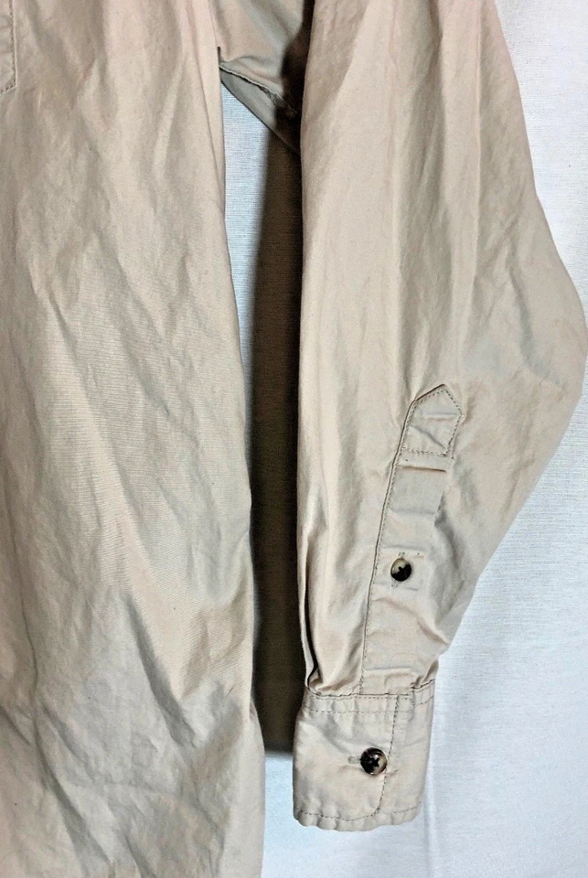 Camisa social masculina PD&C manga longa bronzeada clara papel denim e pano - Imagem 3 de 4