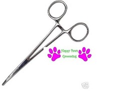 Pet Grooming DOG CAT CURVED HEMOSTAT Forcep Tweezer Hair Puller EAR Stainless