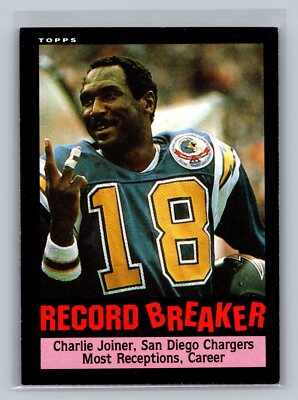 1985 Topps #3 Charlie Joiner Record Breaker San Diego Chargers Mid Grade
