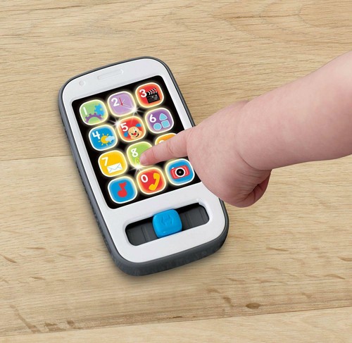 Fisher-Price Laugh & Learn SMART PHONE Toy (Grey) with 30+ Songs & Sounds - Picture 4 of 9