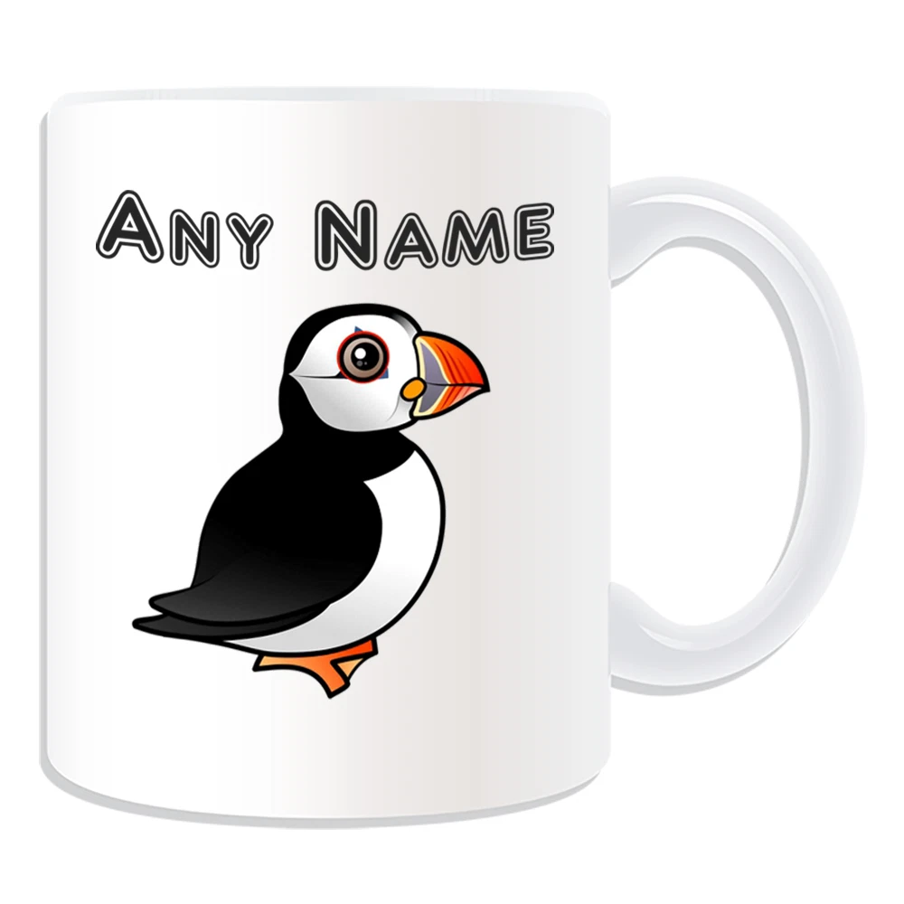 Personalised Puffin Mug  - Custom Name Coffee Cup for Kitchen & Dining
