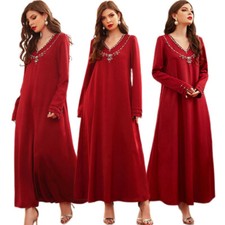 Elegant Abaya Women Muslim Long Robes Evening Kaftan Dubai Islamic Dresses Gown